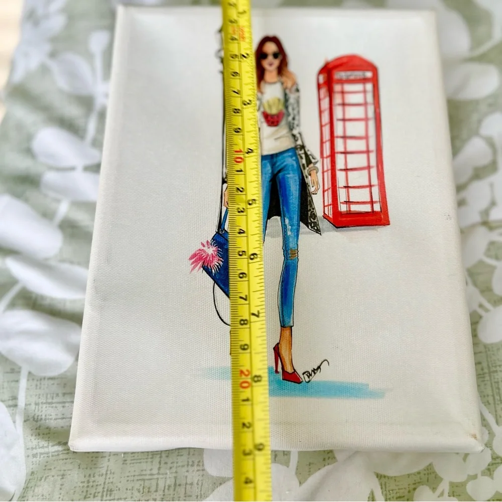 Paris London Fashion Shabby Chic Woman Canvas Wall Hanging Art Decor - Picture 5 of 6